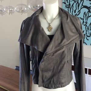 Asymmetric zip suede look jacket - NWT!!